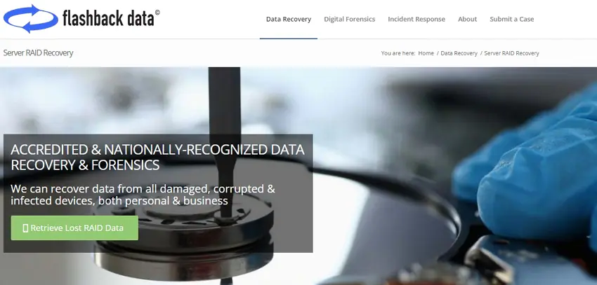 Service de récupération de serveursRAID Flashback Data™