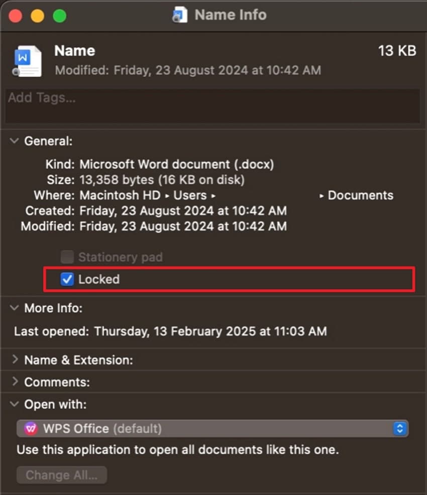 check if file locked mac