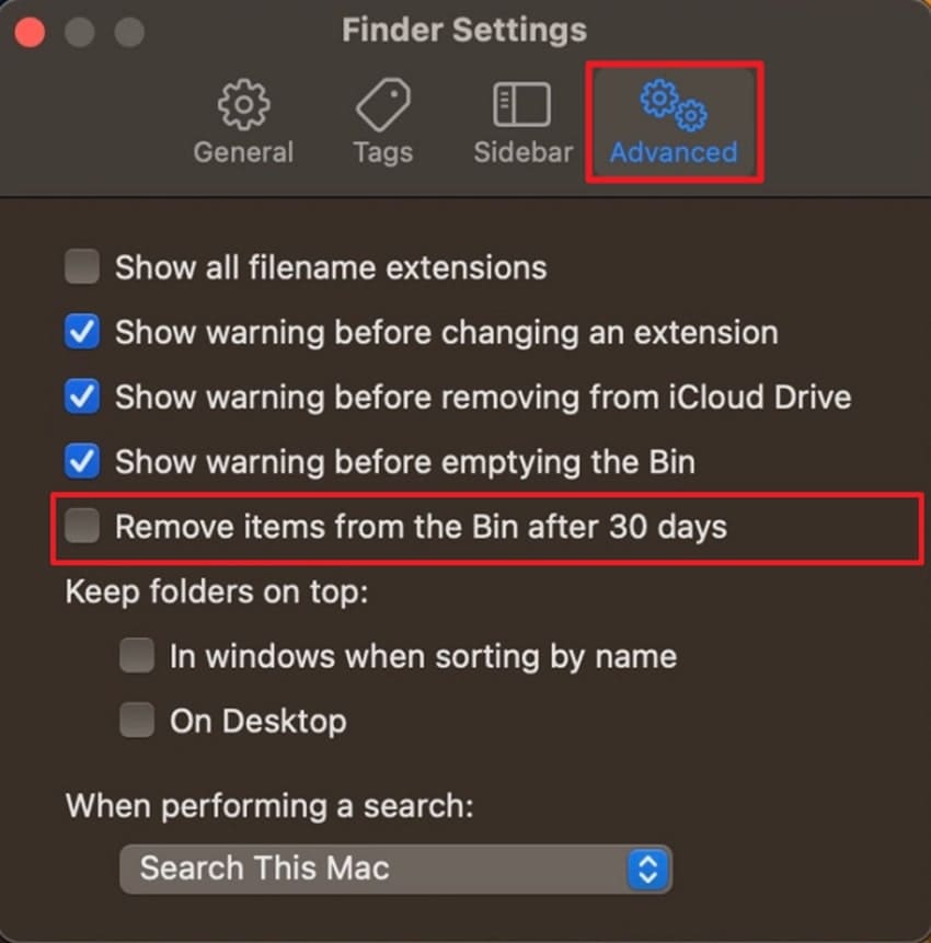use secure empty trash option