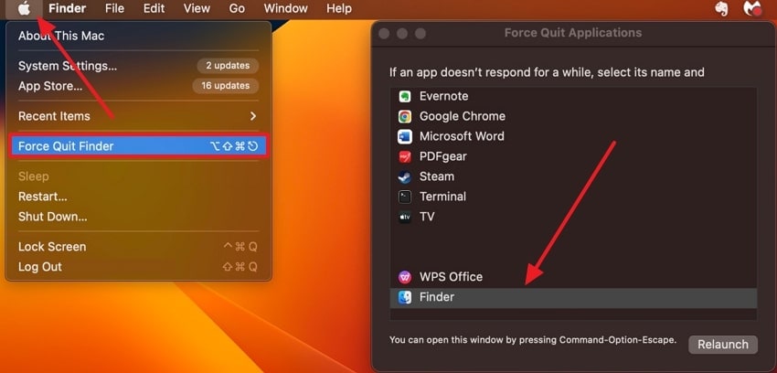 force quit finder mac