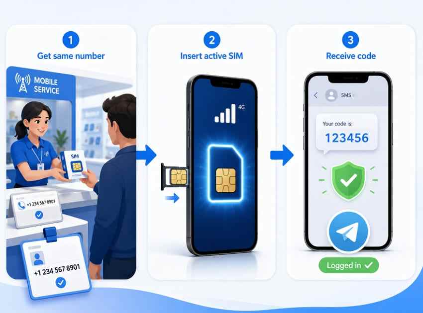 regain telegram phone number access