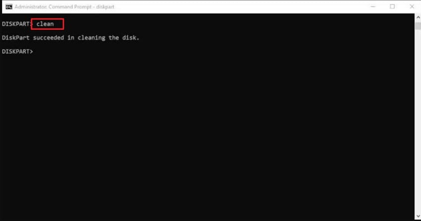 clean command wipe corrupted sd card