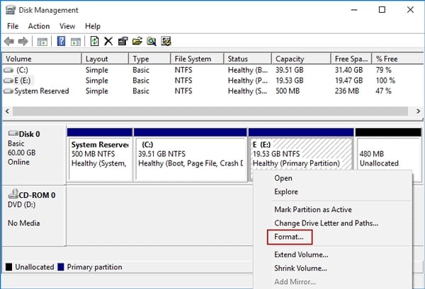 format hard disk partitions