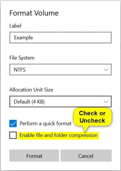 enable file and folder compression