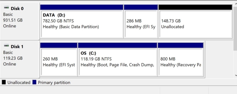 efi partition windows 11 10