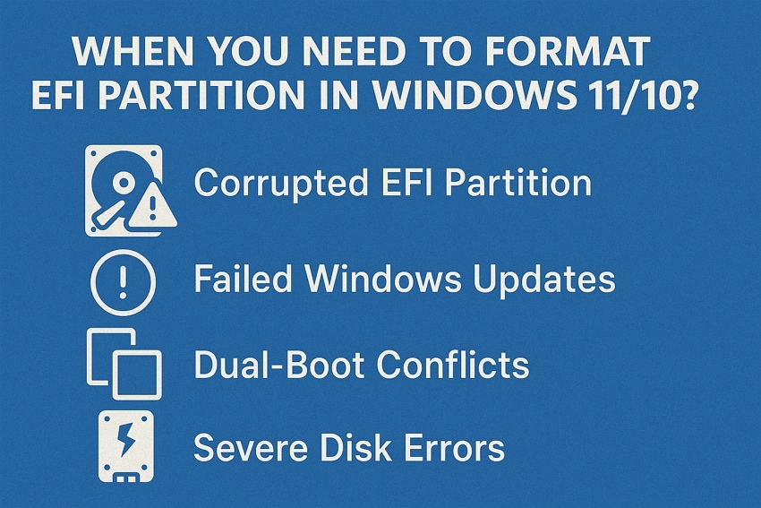 reasons format efi system partition