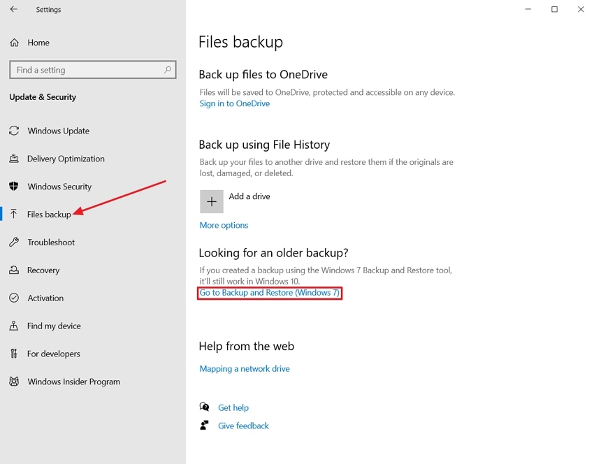 access control panel file backup
