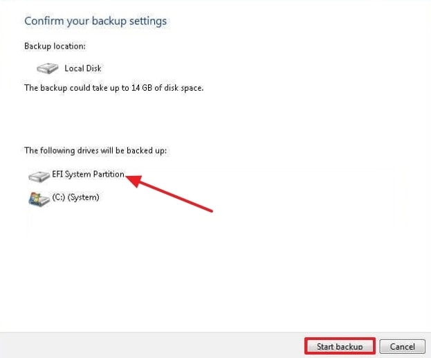 backup efi systempartition