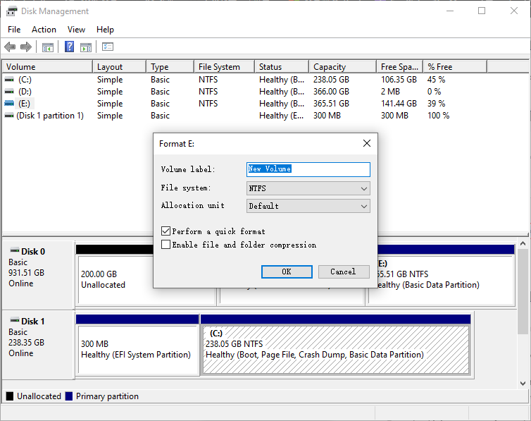 format drive to ntfs