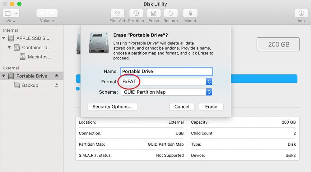 choose the format for external hard drive