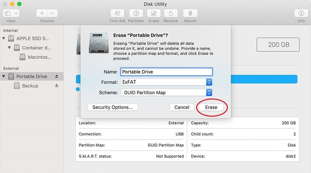 reformat external hard drive on mac