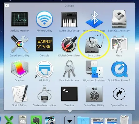 open disk utility on mac
