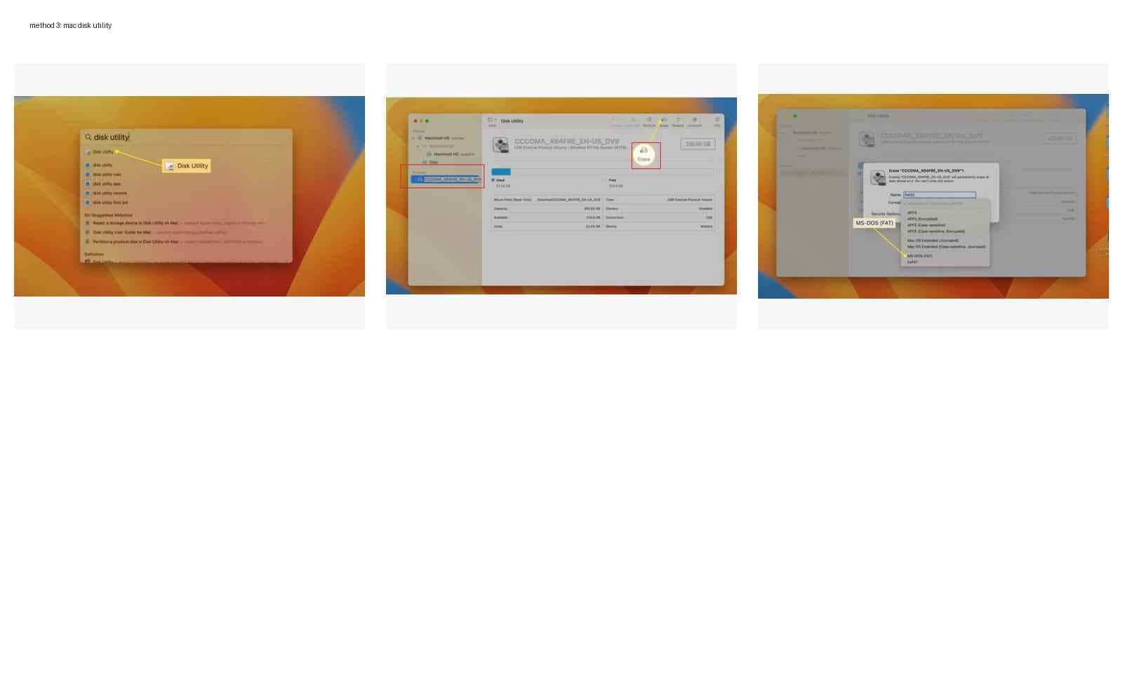 mac disk utility steps to format an sd card to fat32