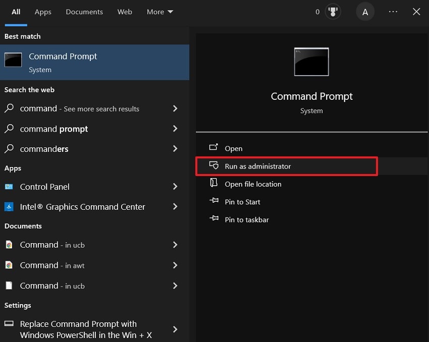 run command prompt as administrator