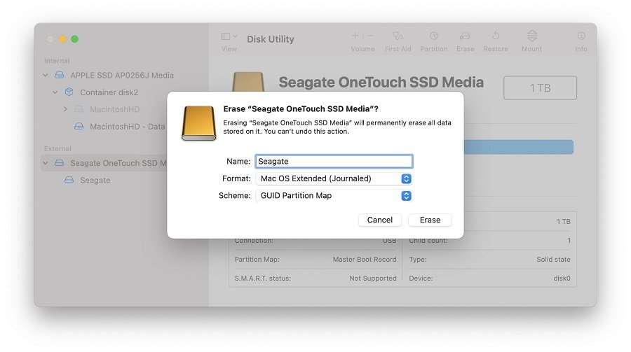 format the seagate external drive