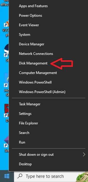starting disk management on windows 