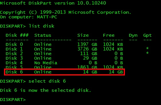 select the usb you want to format to fat16