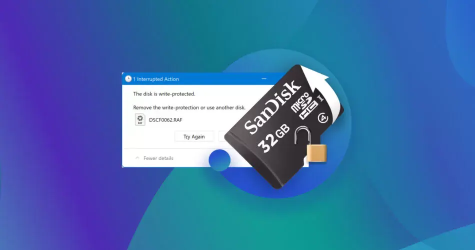 format the write protected sd card