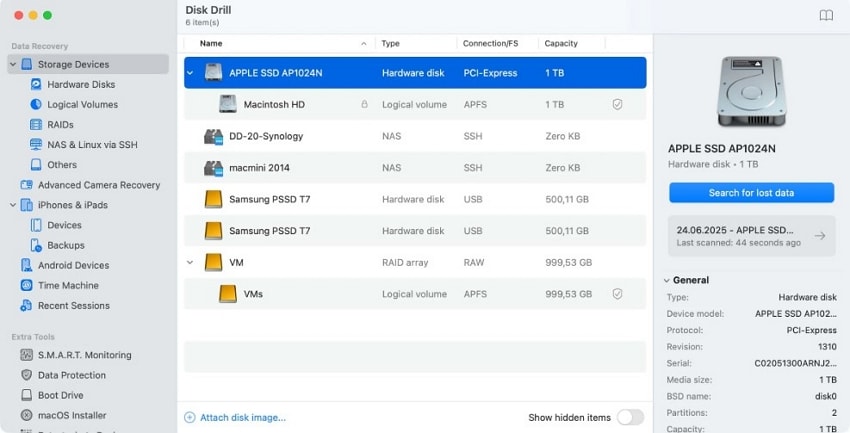 choose disk drill restore lost data