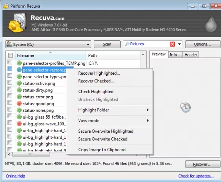 recuva sd card recovery software
