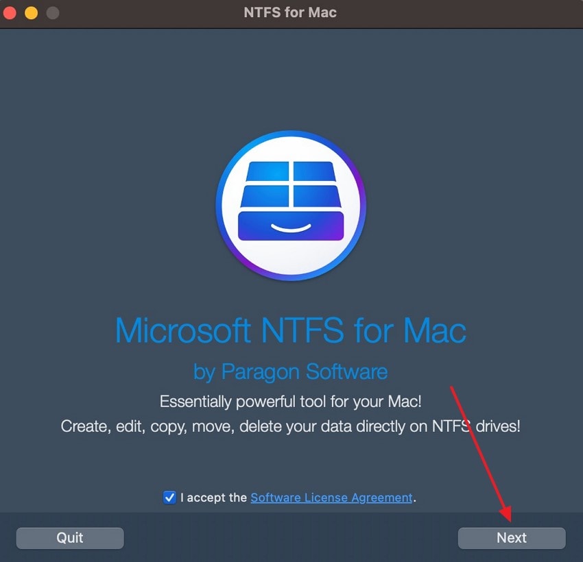 launch paragon ntfs software for mac