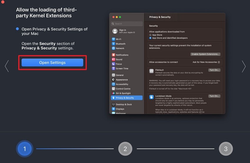 select open settings option ntfs drivers
