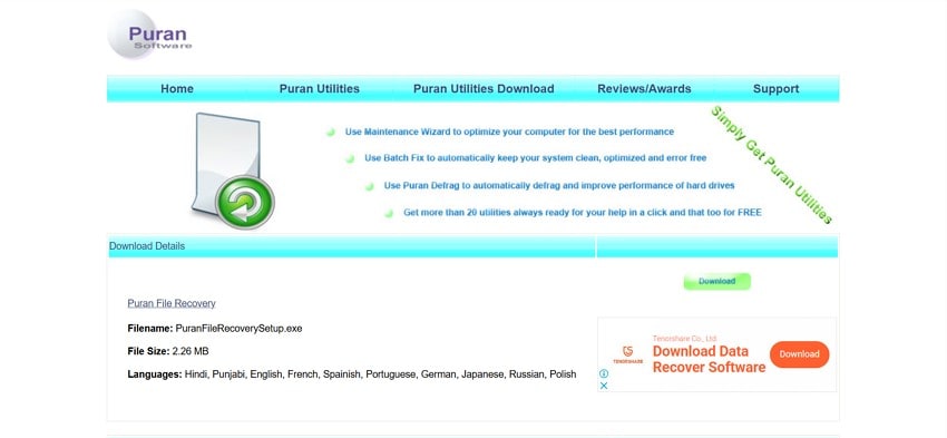 puran best ssd recovery software