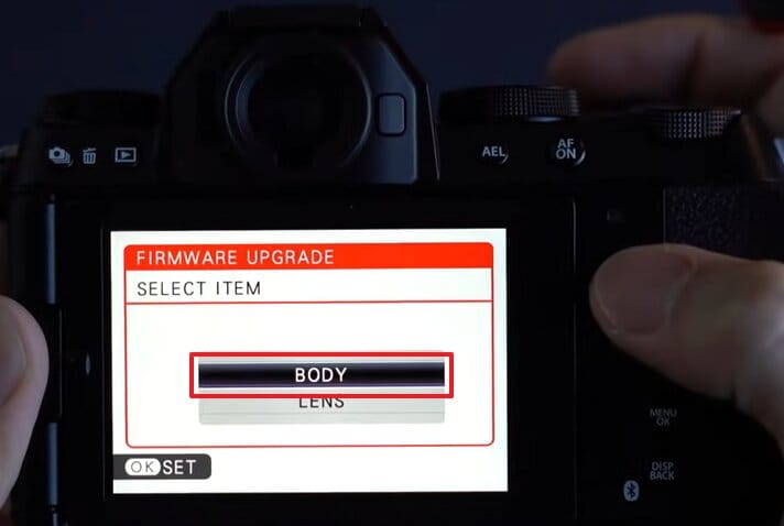 select body in fujifilm camera card