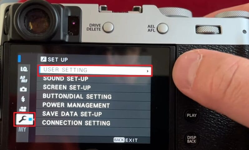 access fujifilm camera card user setting
