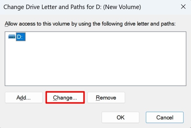 change drive letter settings