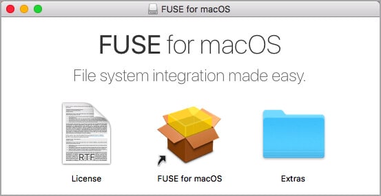 interface of fuse ntfs software for macos