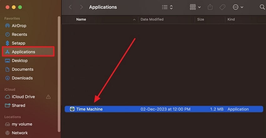 utilize time machine