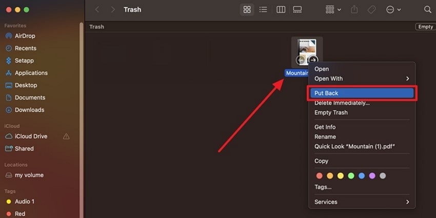 retrieve lost files from trash