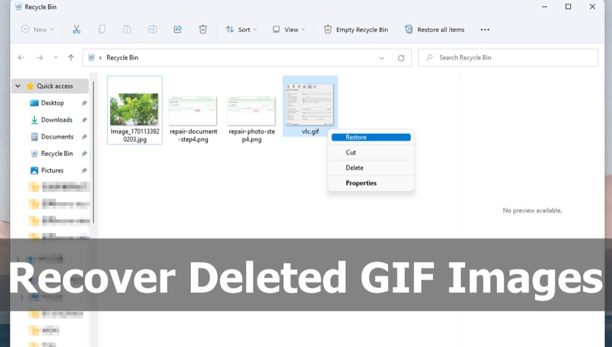 how to recover deleted gif image