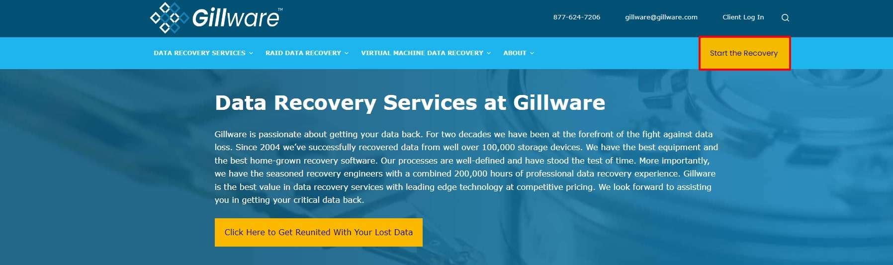 solicitud de recuperación de datos de gillware 