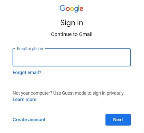 sign into gmail