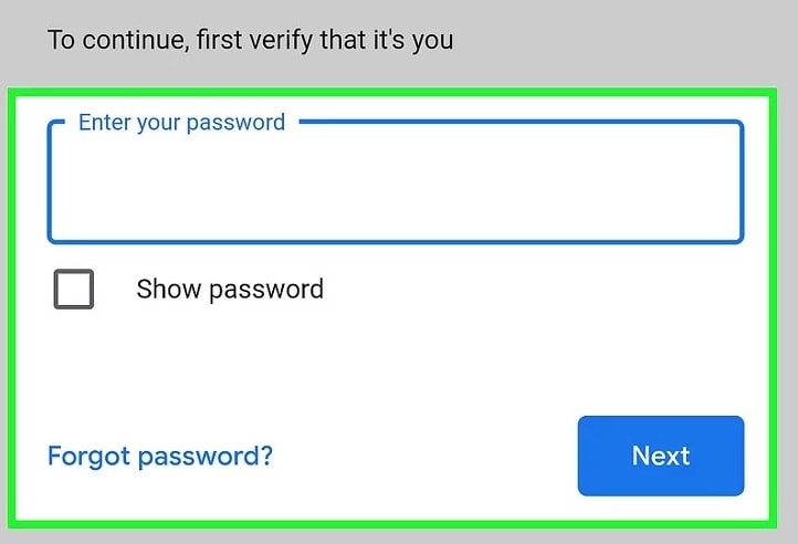 password page