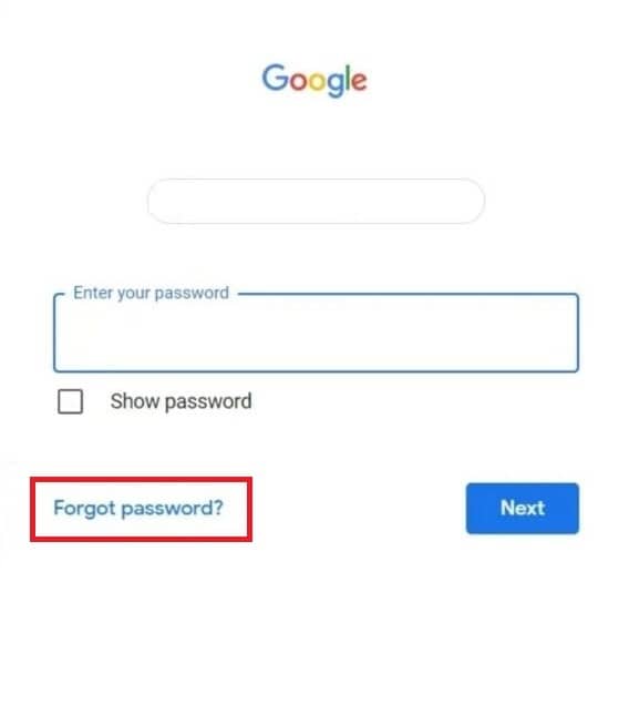 click forgot password