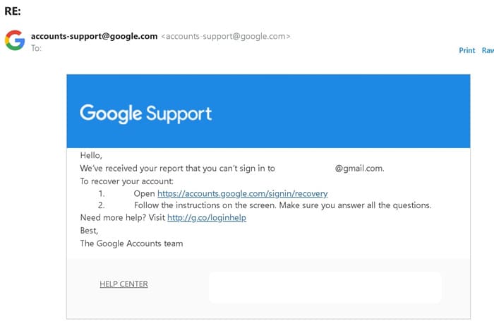 Atualização do suporte do Google