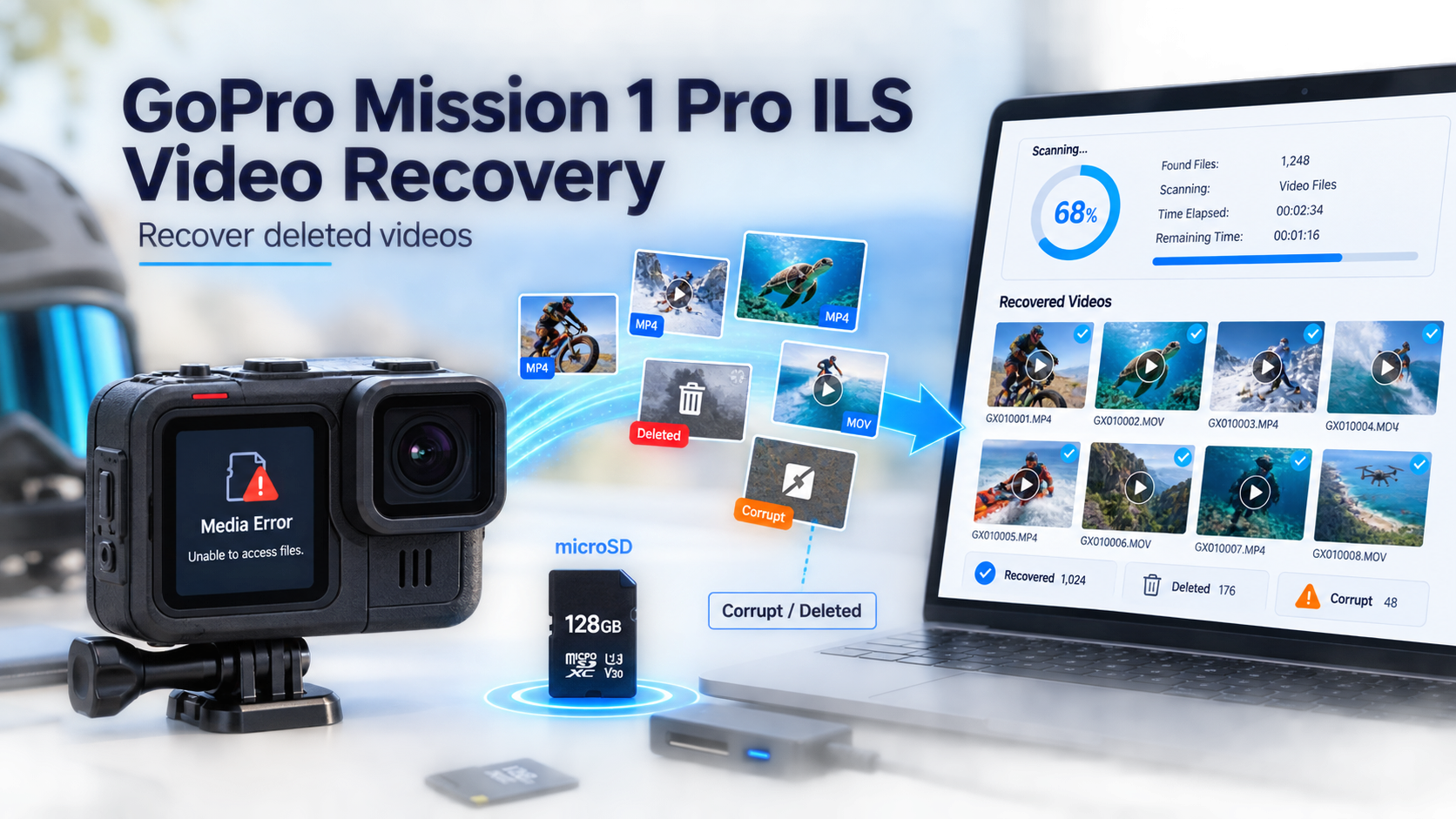 GoPro MISSION 1 PRO ILS Video Recovery: Recover Deleted 8K Footage