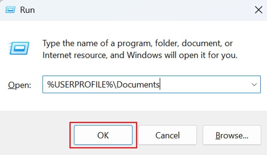 open documents path command