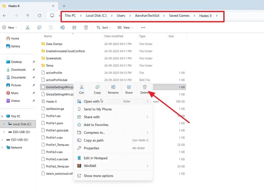remove hades II config