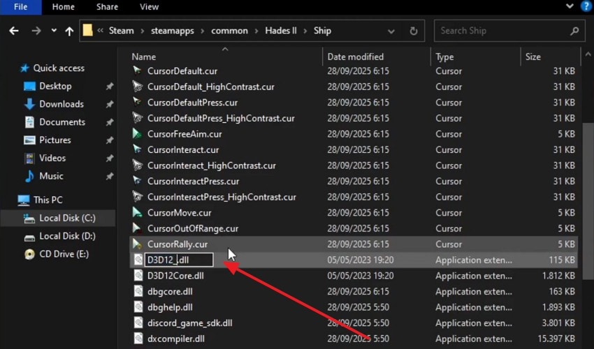 rename reshade and mod files