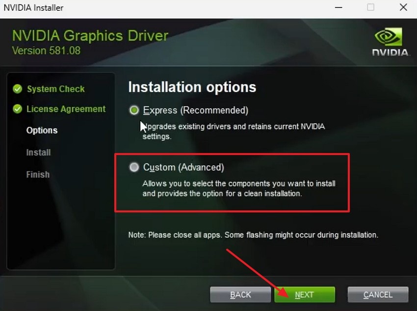 perform clean driver install