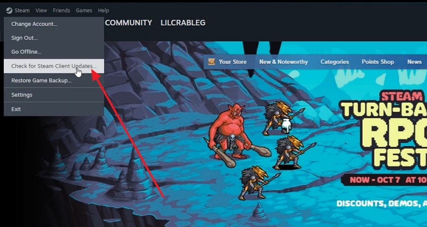 steam client updates check