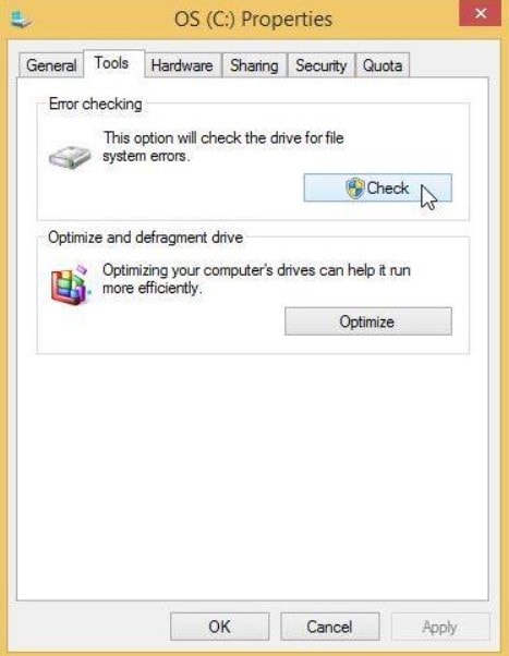 an error checking tool for an hdd