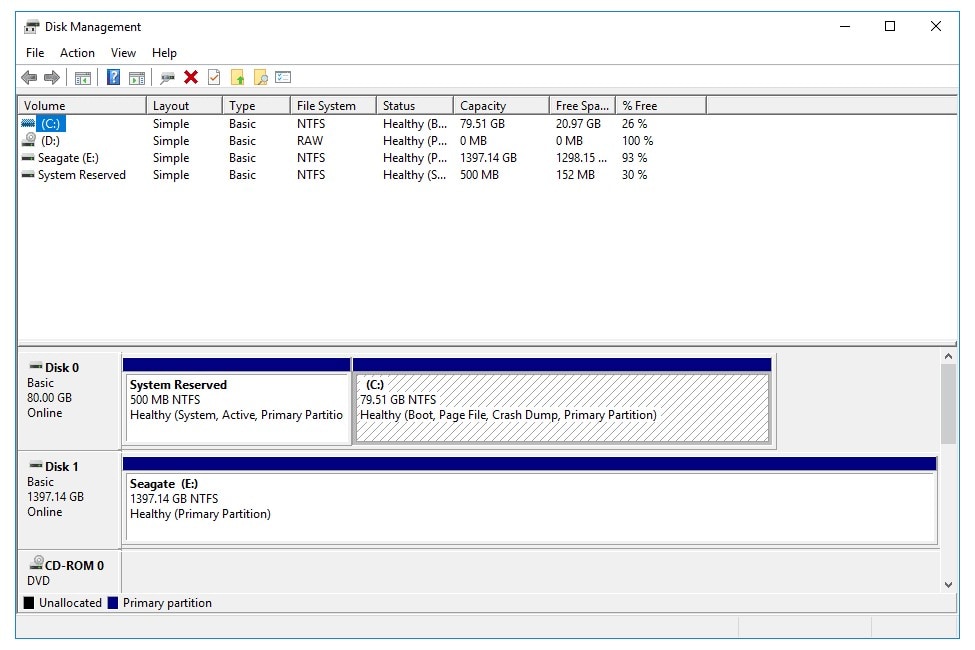 opening hard drive formatter disk management