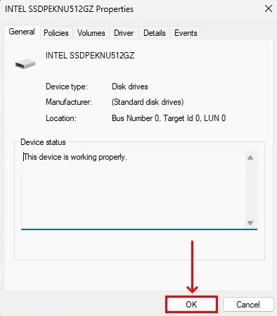 check status of external hdd not detected