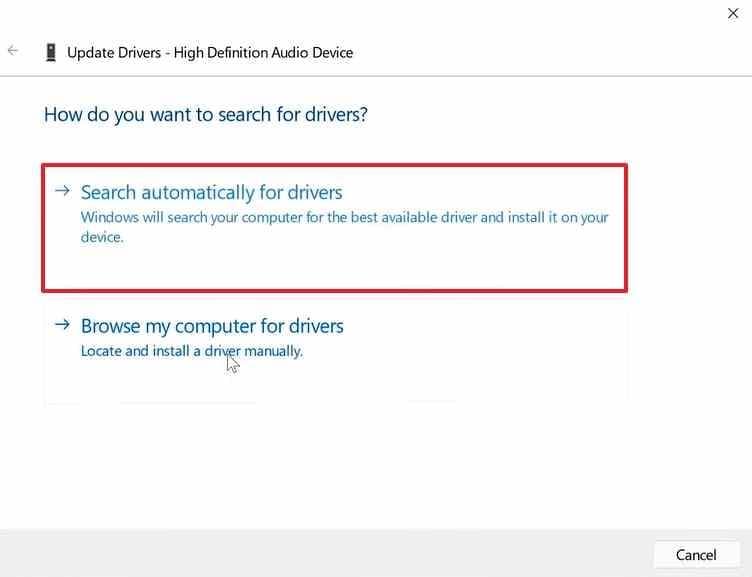 search for available audio drivers
