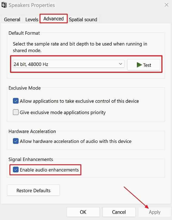 hdmi disable enhancements change format